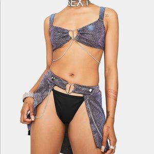 Dolls Kill Rave Heart Skirt Set